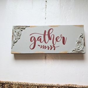 Gray farmhouse sign